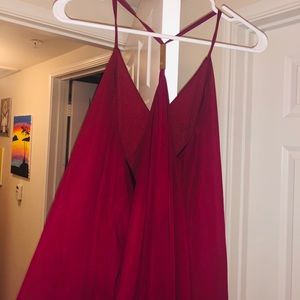 Long burgundy maxi dress